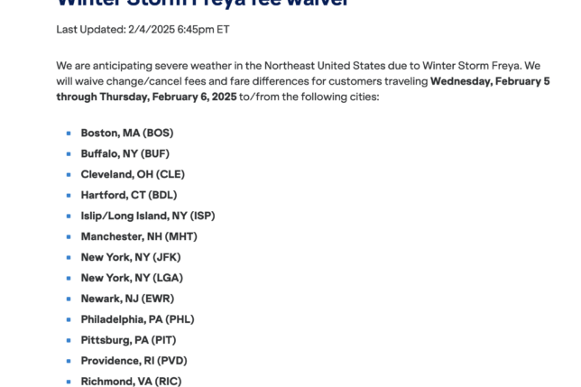 a screenshot of a travel information